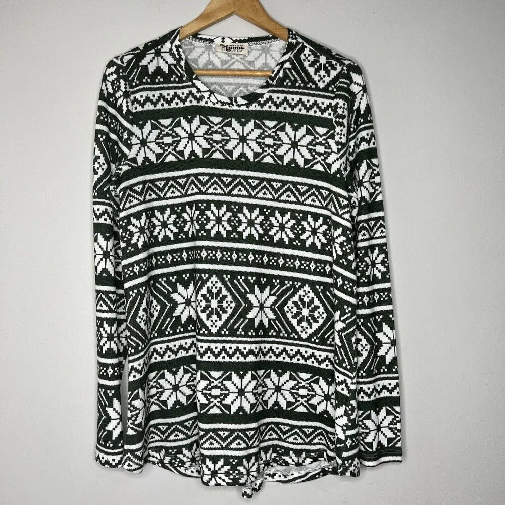 Mumu Mellow Sweater Green Holiday Winter Christmas Warm Cozy